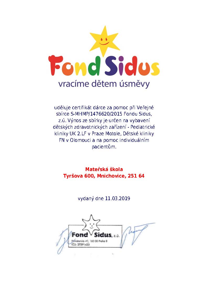 Certifikat Fond Sindus 20190313 VS127307 Strnka 1